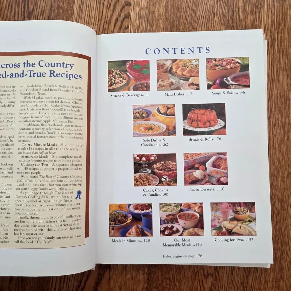 The Best of Country Cooking 2001 Hardcover Cookbook Reiman Publications Gingham